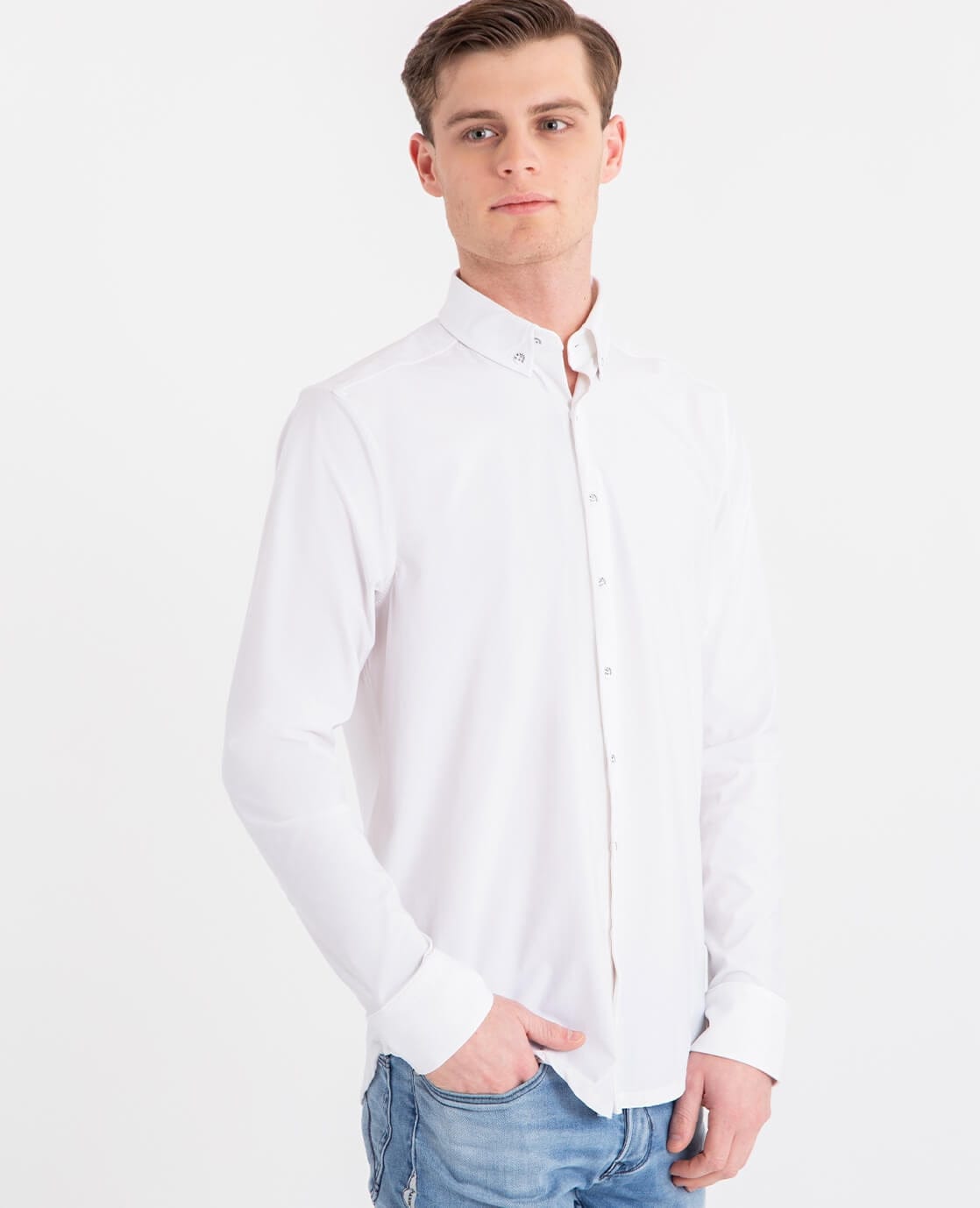 Je m'appelle Tops Button Down Shirt Homme Travel | Wit