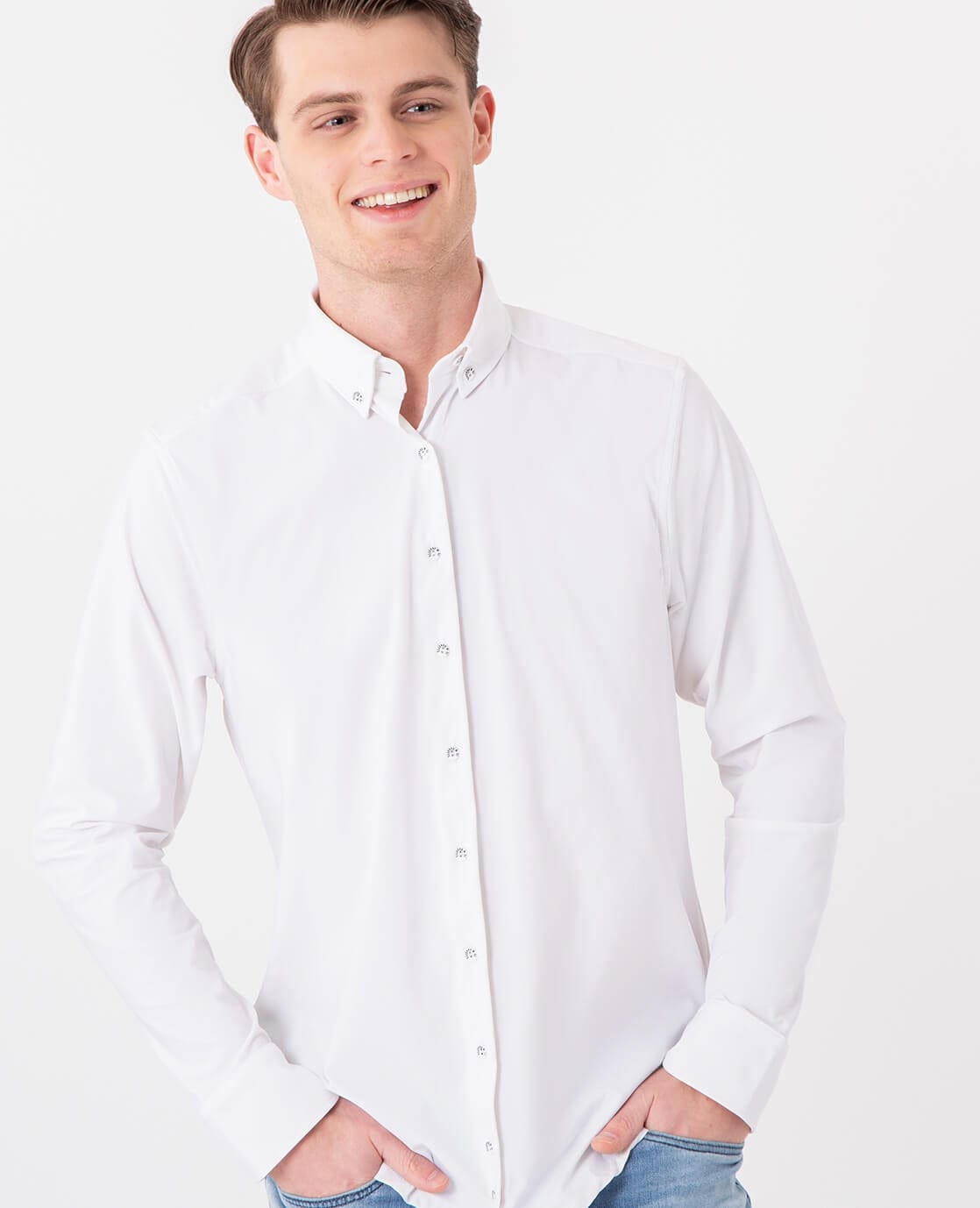 Je m'appelle Tops Button Down Shirt Homme Travel | Wit