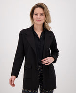 Je m'appelle Jassen Blazer Travel Brushed | Zwart