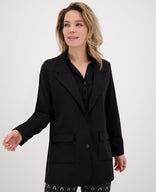 Je m'appelle Jassen Blazer Travel Brushed | Zwart