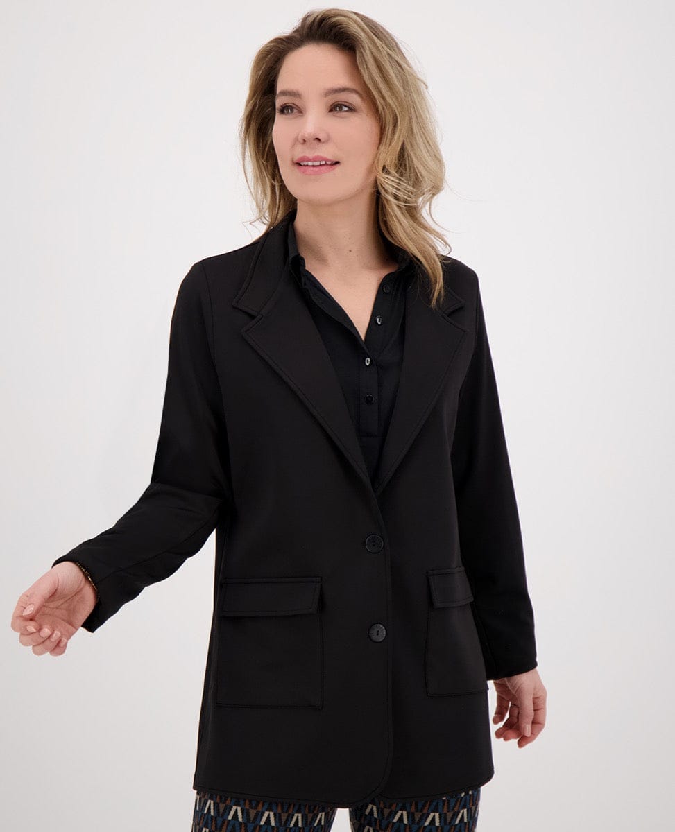 Je m'appelle Jassen Blazer Travel Brushed | Zwart