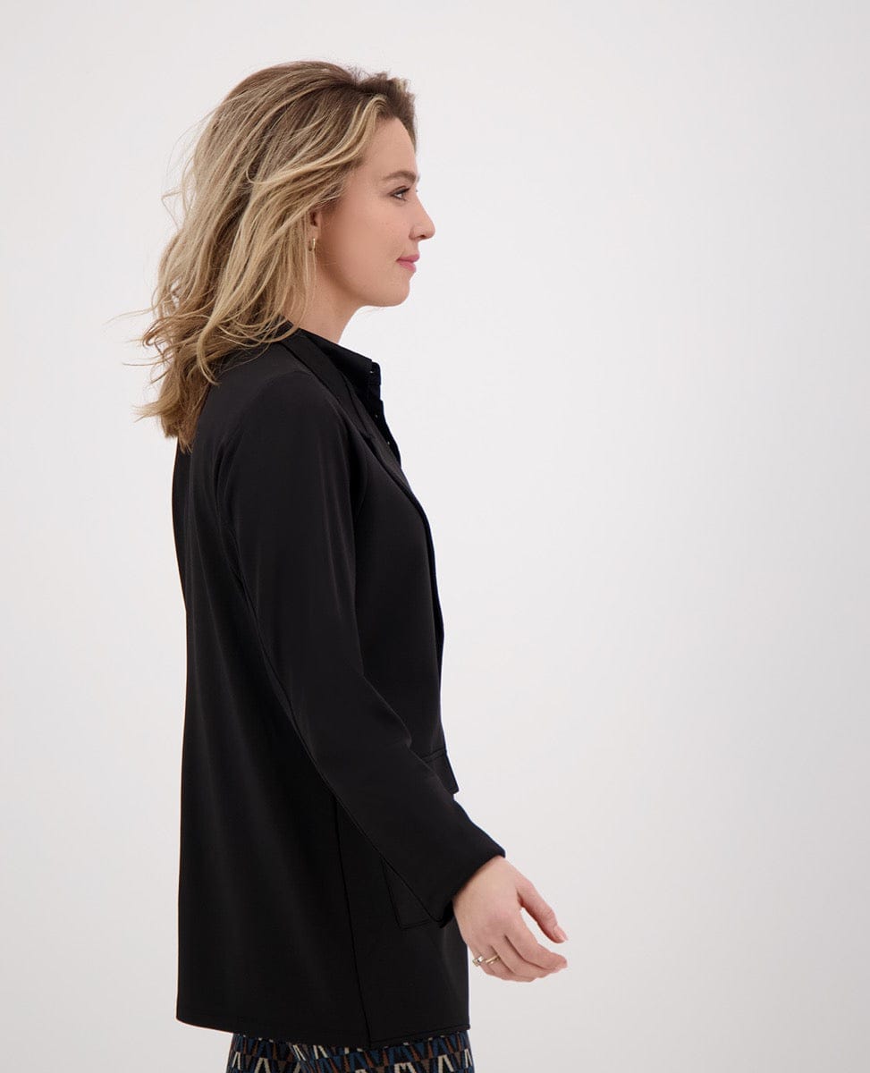 Je m'appelle Jassen Blazer Travel Brushed | Zwart