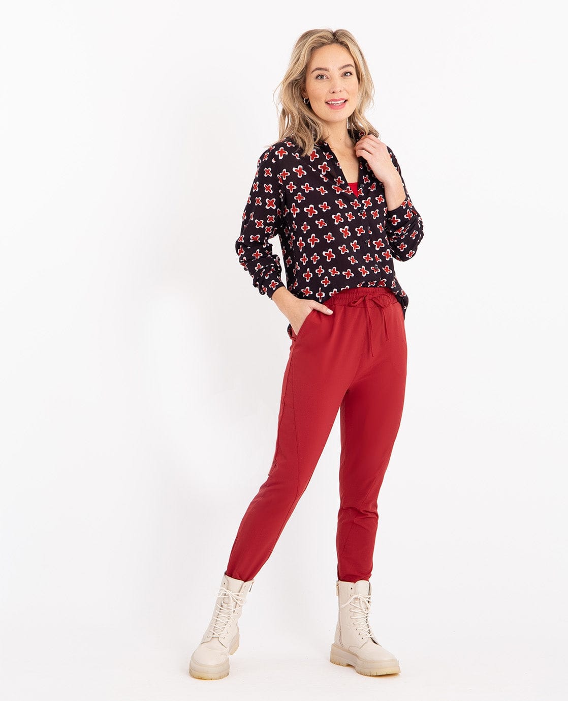 Je m'appelle Broeken Merlot Red / XS / Regular Le Pant Regular Travel +++ Merlot Red | Merlot Red