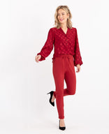 Je m'appelle Broeken Le Pant Regular Travel +++ Merlot Red | Merlot Red