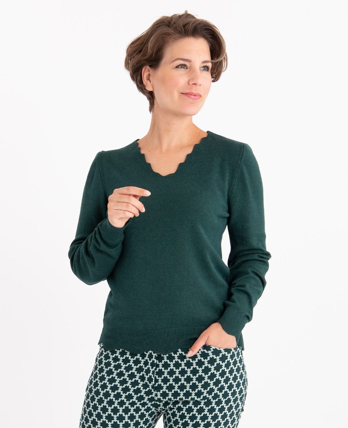 Je m'appelle Tops Pull | Bottle Green