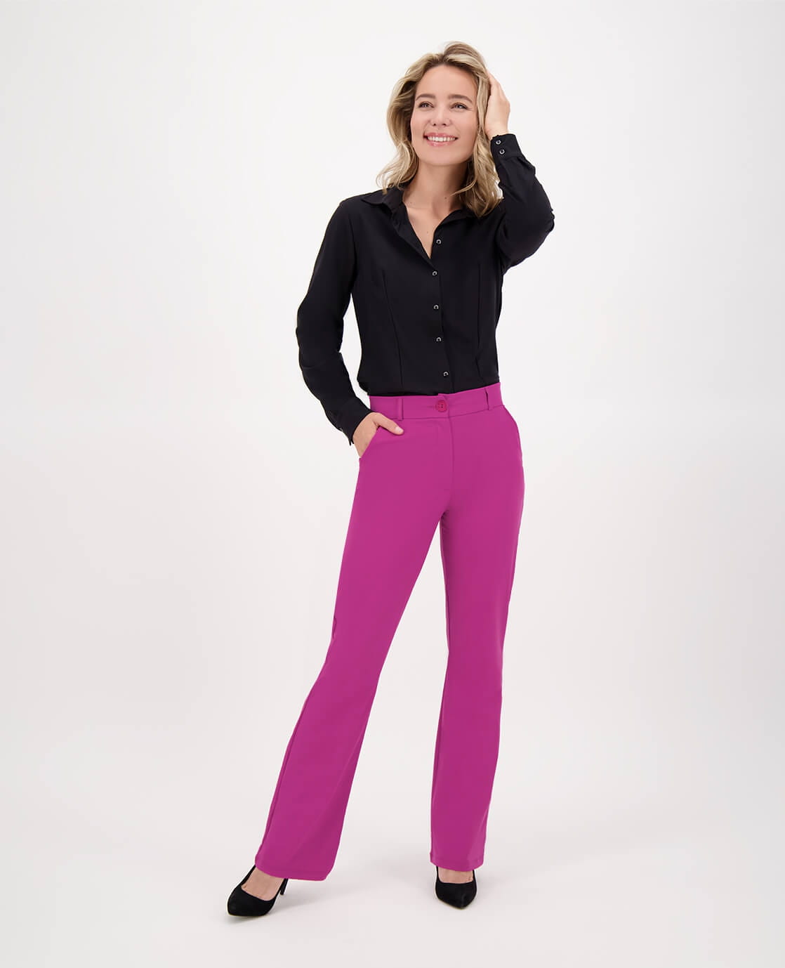 Je m'appelle Broeken Pant Flare Vienna Travel | Very Berry