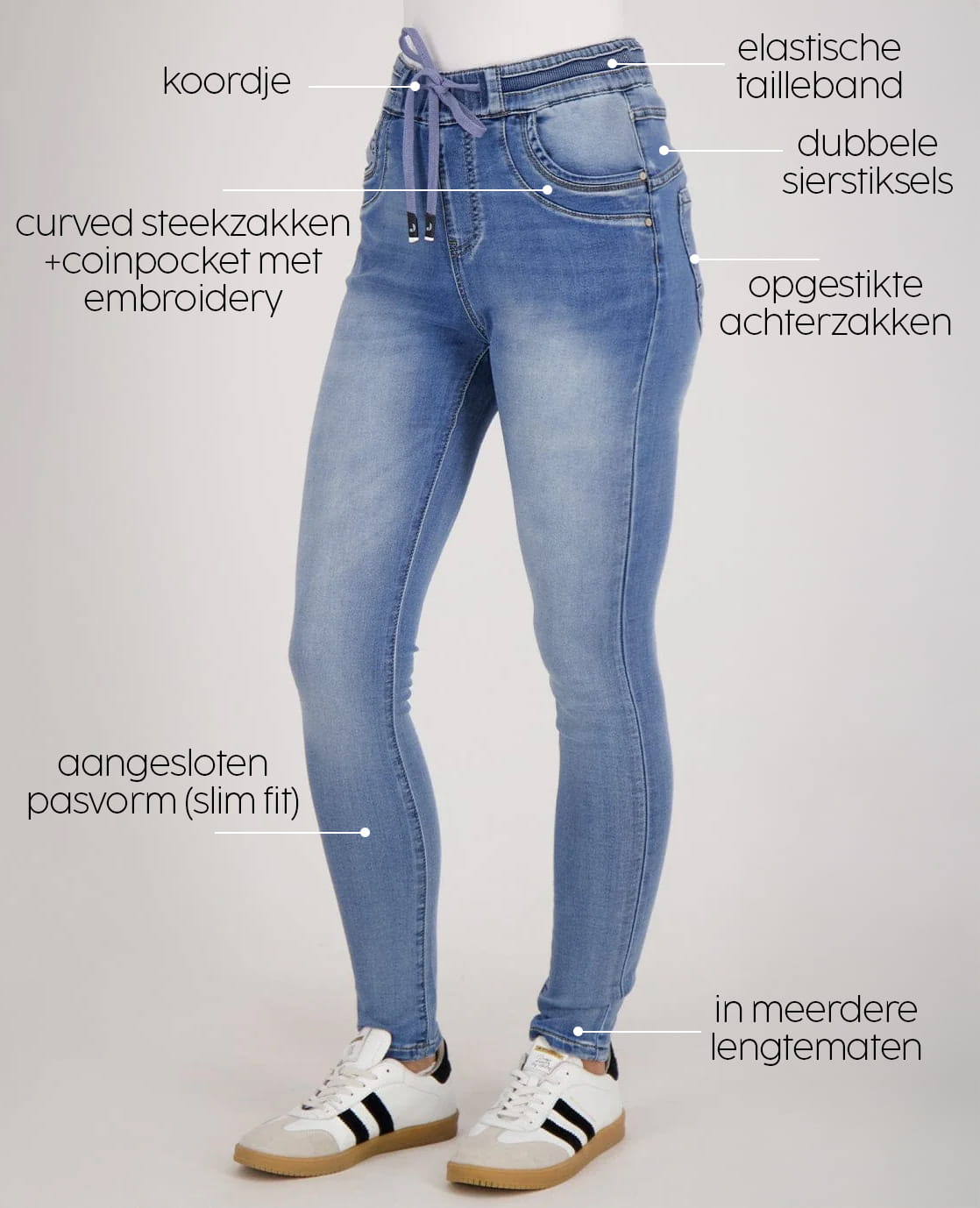 Je m'appelle Broeken Pant Celine Jogg Denim | Mid Blue Denim