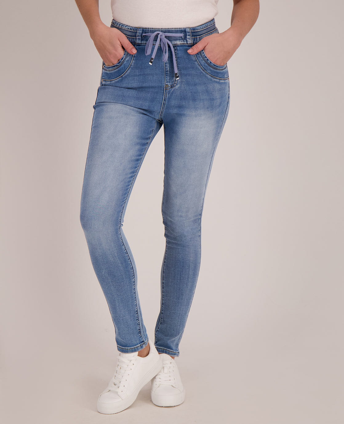 Je m'appelle Broeken Pant Celine Jogg Denim | Mid Blue Denim