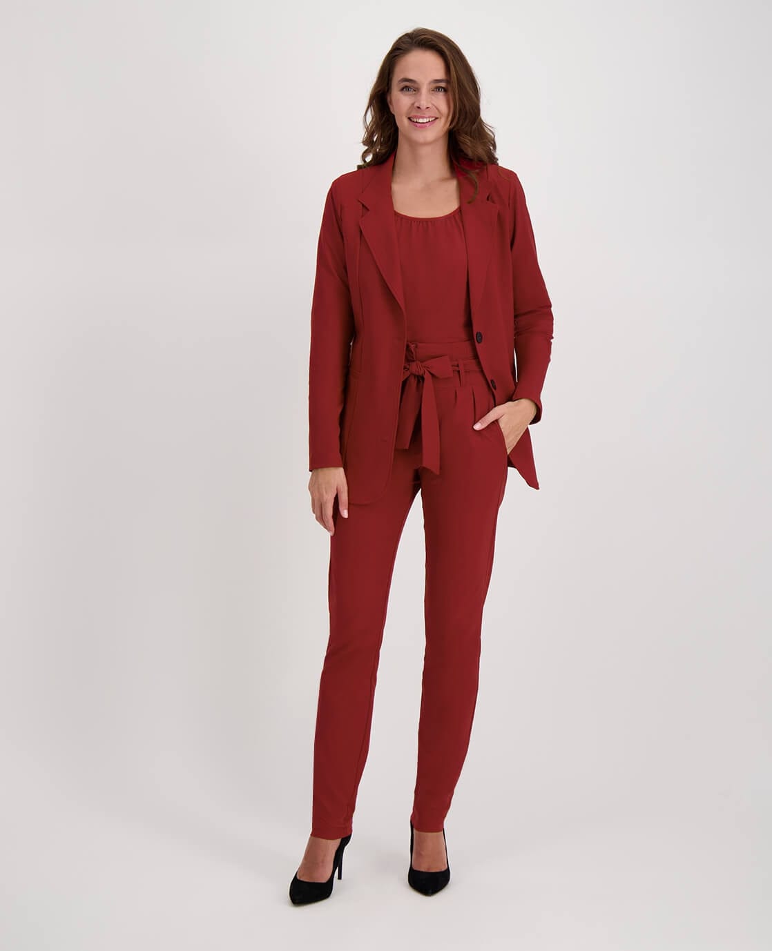 Je m'appelle Broeken Pant Audrey Travel | Ruby Red