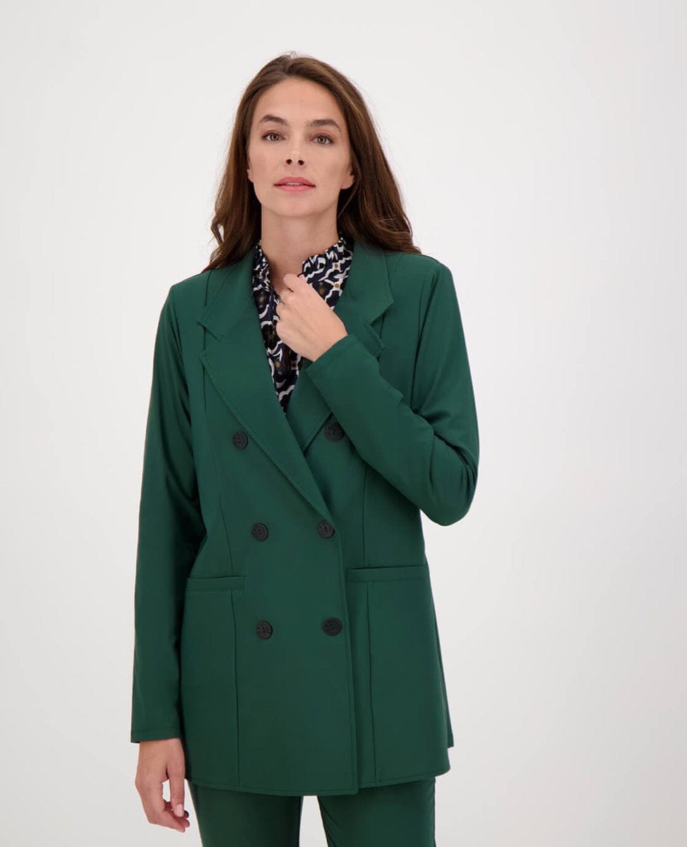 Je m'appelle Jassen Blazer Double-Breasted Travel | Bottle Green