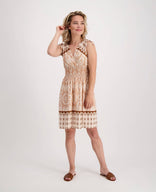 Je m'appelle Jurken Camel/Ecru / S/M Robe Lynn | Camel/Ecru