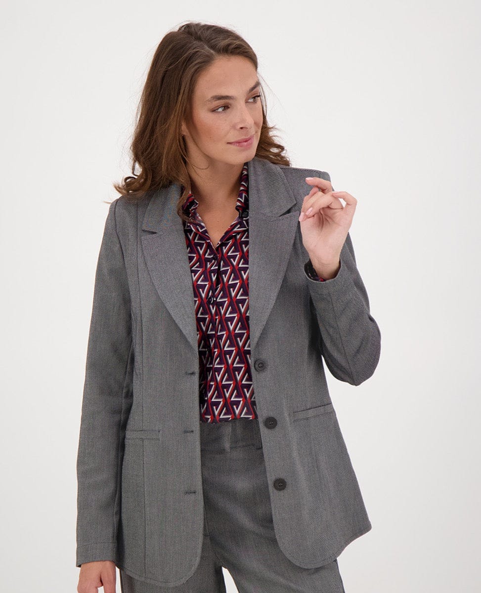 Je m'appelle Jassen Blazer Élégant | Grey Mêlee