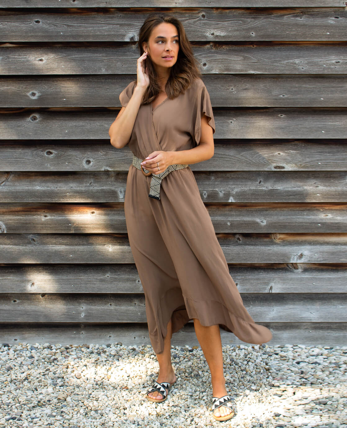 Je m'appelle Jurken Taupe / S/M Robe Mila | Taupe