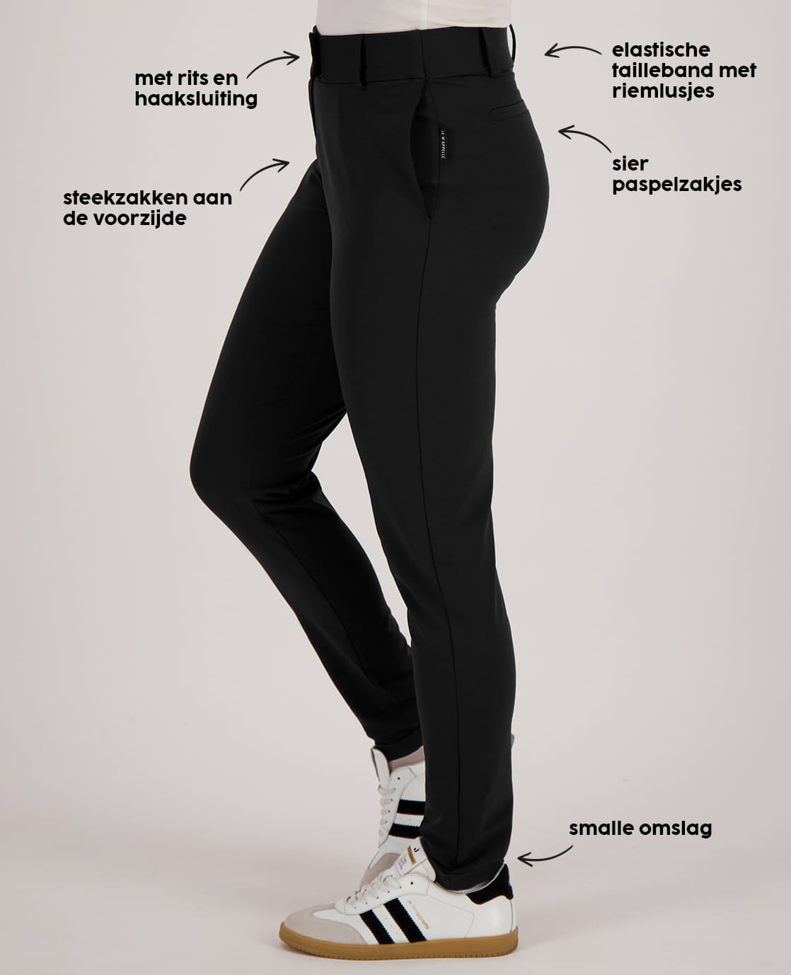 Je m'appelle Broeken Pant Chino Travel ++ | Zwart