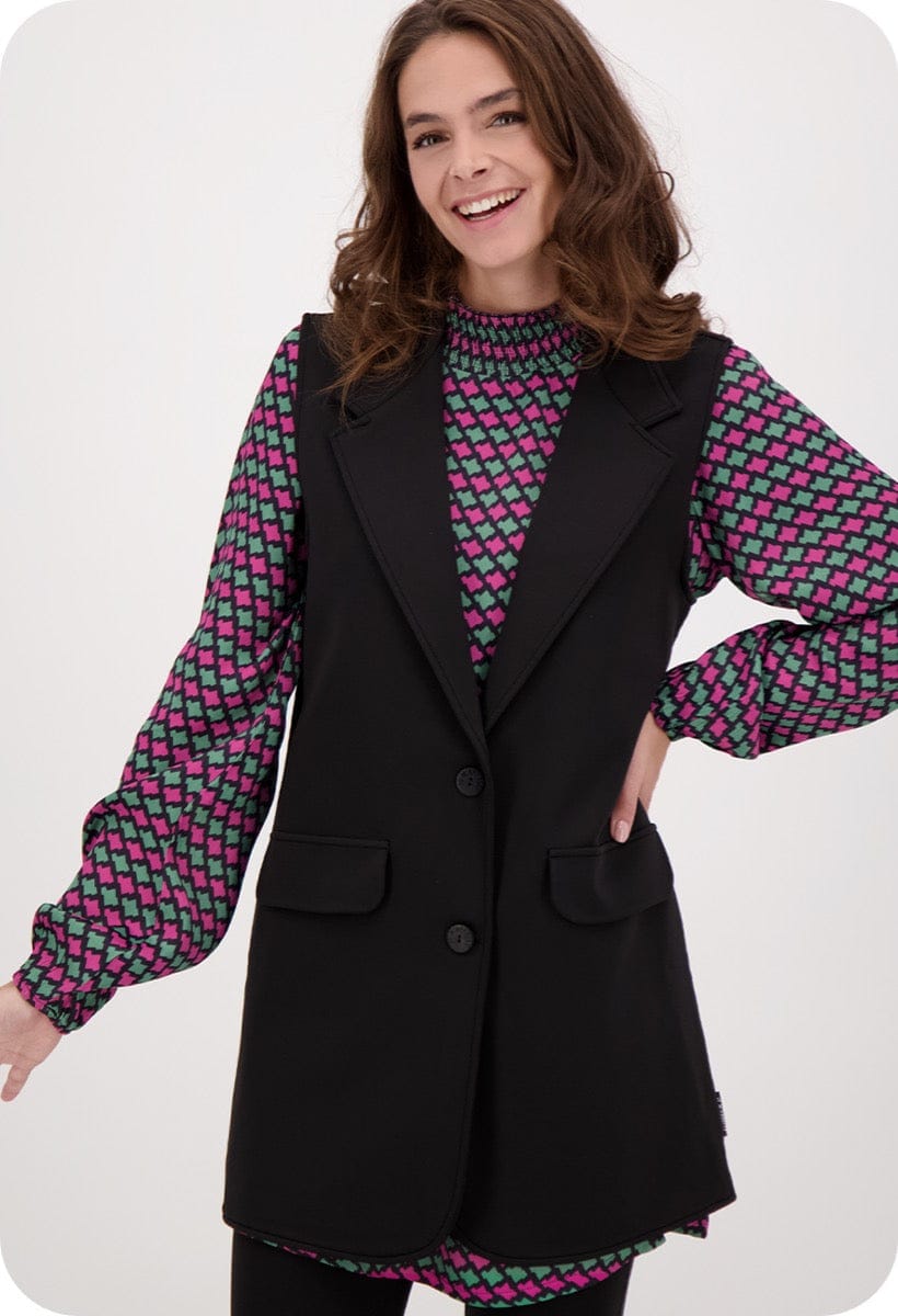 Je m'appelle Tops Zwart / XS Gilet Travel Brushed | Zwart