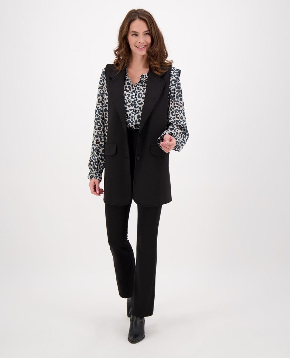 Je m'appelle Tops Gilet Travel Brushed | Zwart