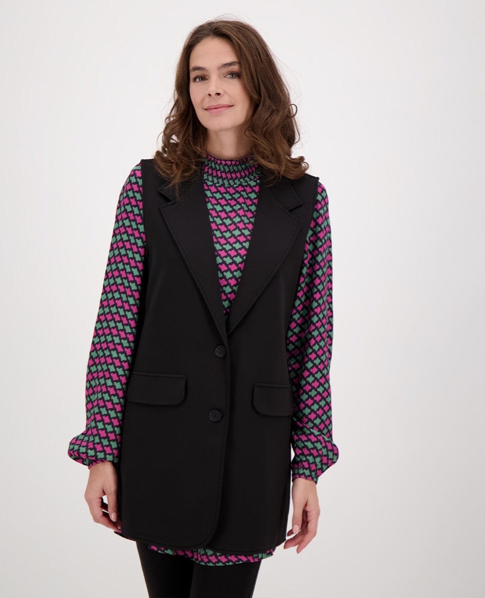 Je m'appelle Tops Gilet Travel Brushed | Zwart
