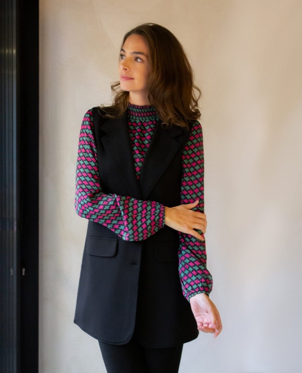 Je m'appelle Tops Gilet Travel Brushed | Zwart