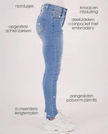 Je m'appelle Broeken Pant Luna Superstretch Denim | Light Blue Denim
