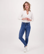 Je m'appelle Broeken Pant Luna Superstretch Denim | Dark Blue Denim