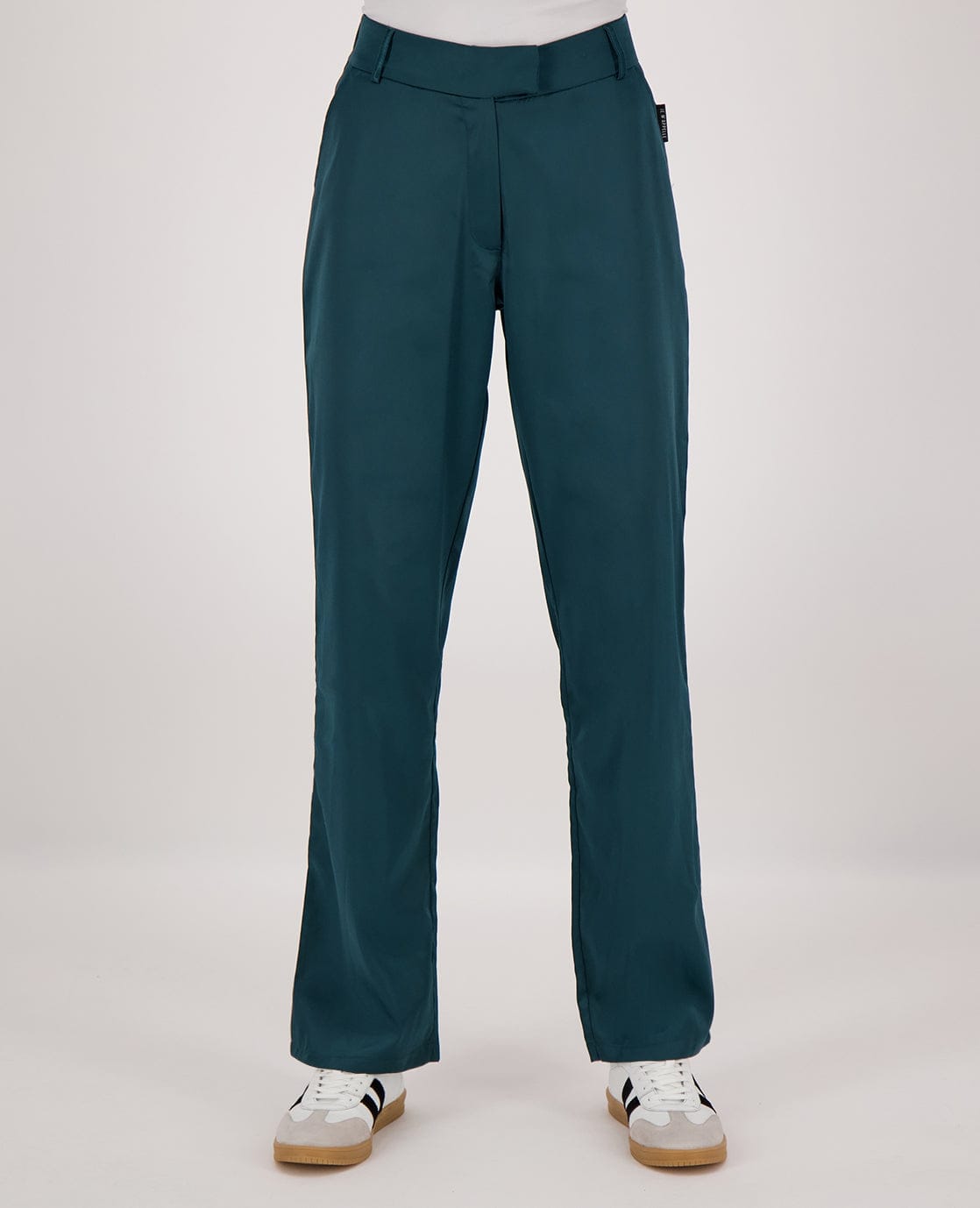 Je m'appelle Broeken Pant Straight Satin | Peacock Green