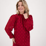 Je m'appelle Tops Top Col Hearts | Ruby Red