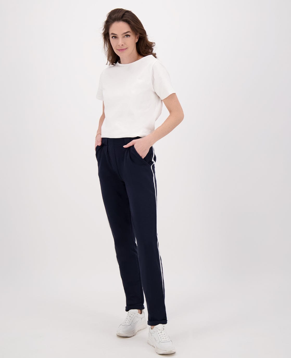 Je m'appelle Broeken Pant Easy | Donkerblauw/Wit