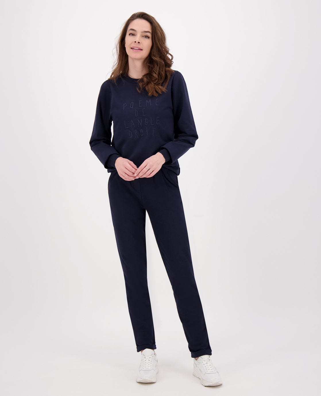 Je m'appelle Broeken Pant Easy | Donkerblauw/Wit