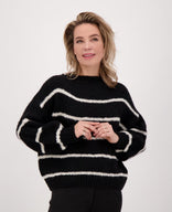 Je m'appelle Tops Pull Stripe | Zwart/Beige