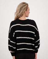 Je m'appelle Tops Pull Stripe | Zwart/Beige