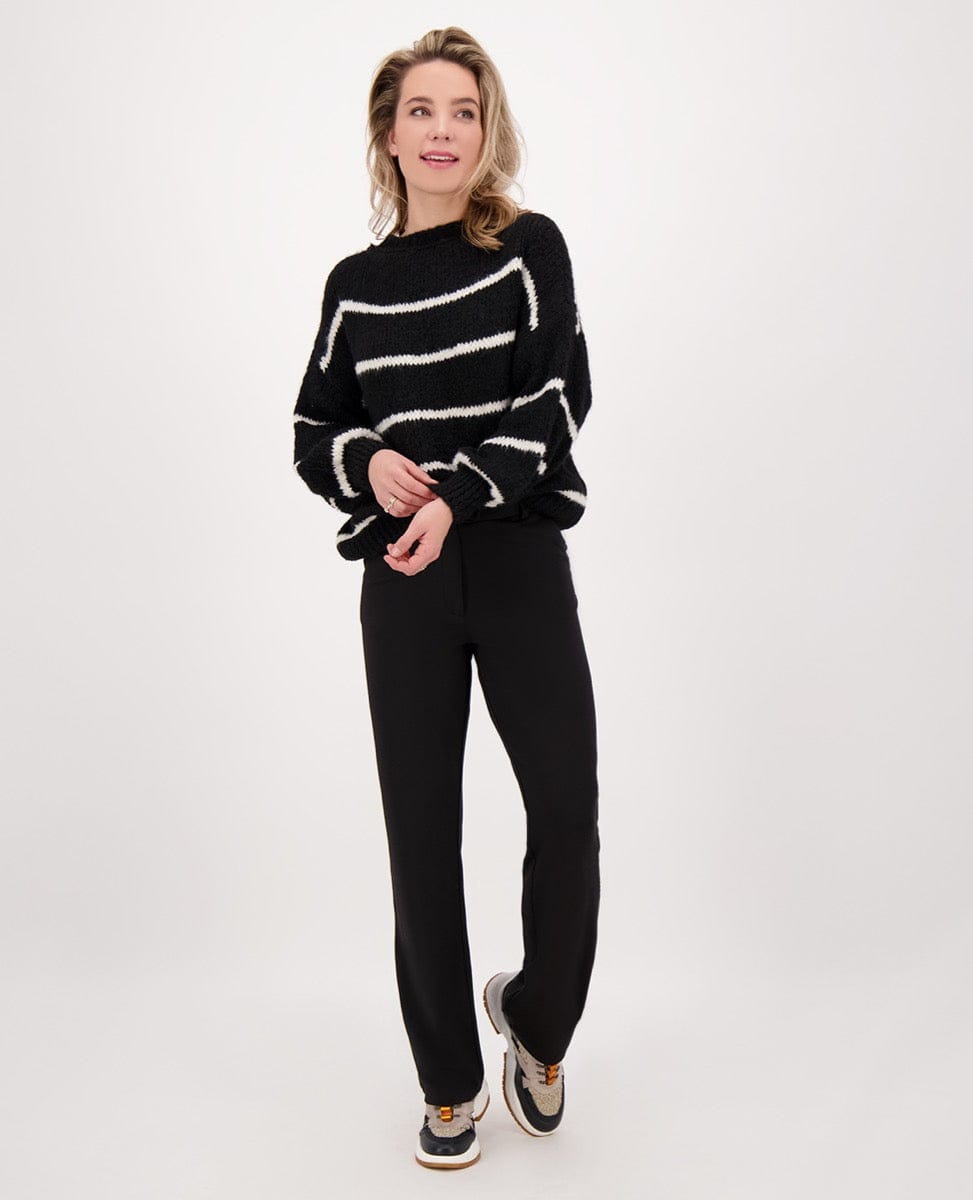 Je m'appelle Tops Pull Stripe | Zwart/Beige