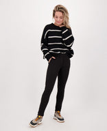 Je m'appelle Tops Pull Stripe | Zwart/Beige