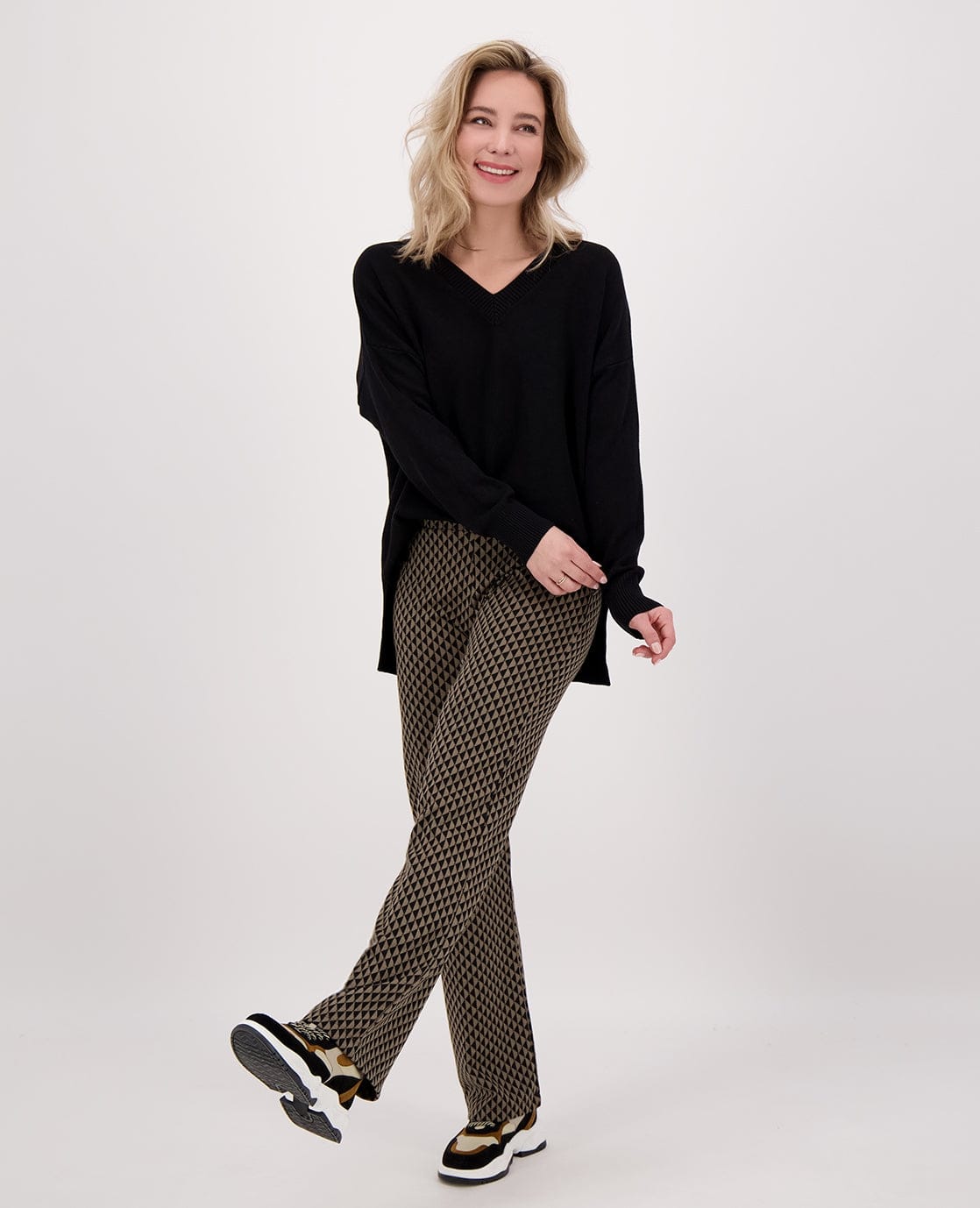 Je m'appelle Broeken Zand/Zwart / XS / Short Pant Straight | Zand/Zwart