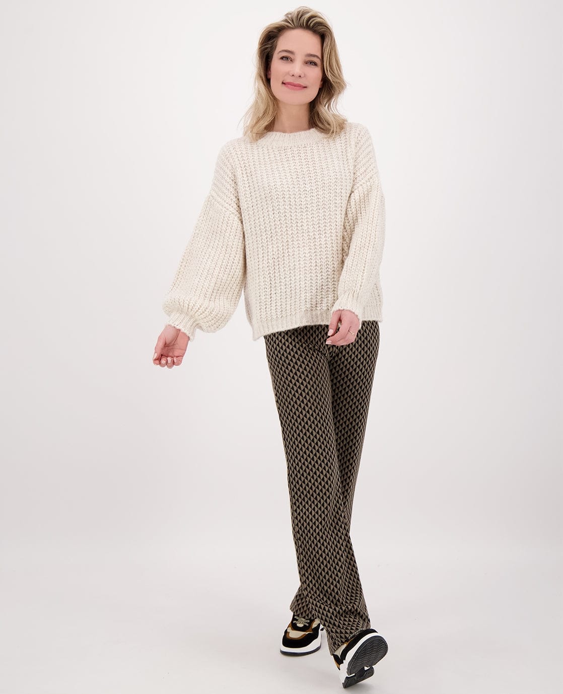 Je m'appelle Broeken Pant Straight | Zand/Zwart