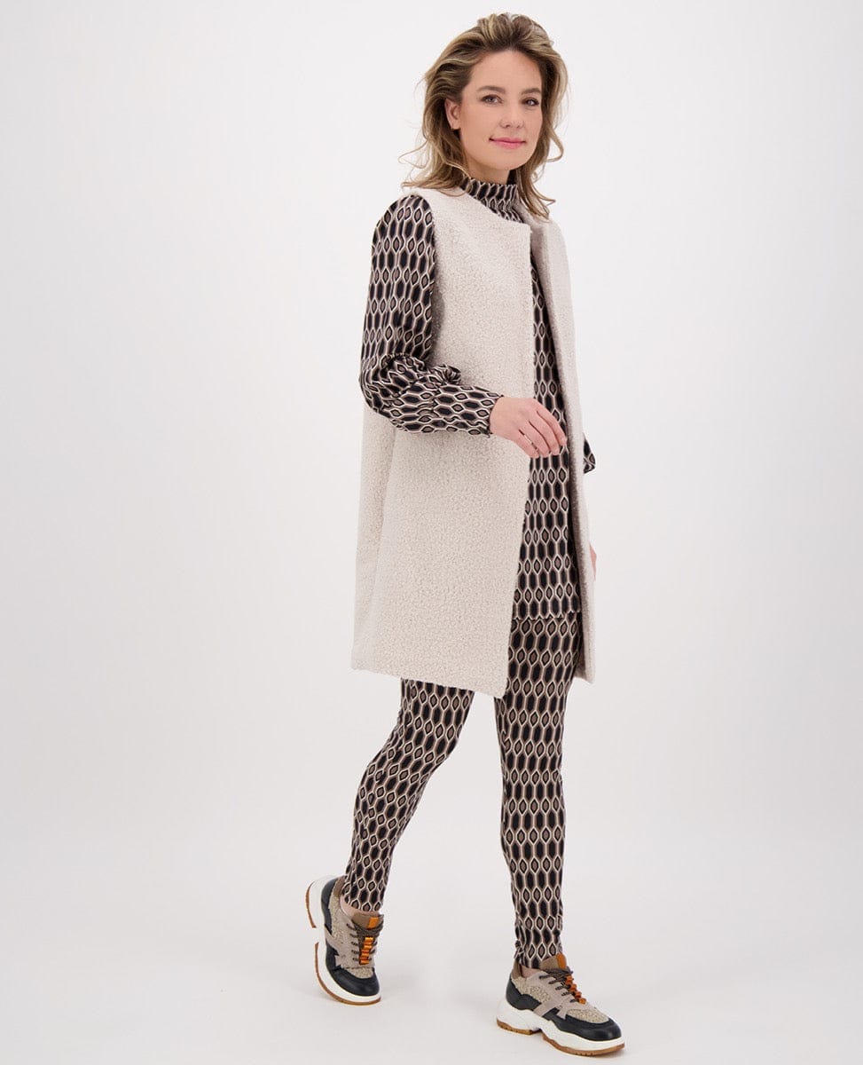 Je m'appelle Vesten Ecru / S/M/L Vest Teddy Bouclé | Ecru