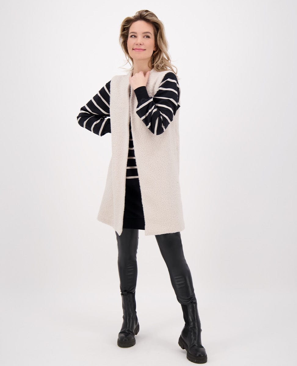 Je m'appelle Vesten Ecru / S/M/L Vest Teddy Bouclé | Ecru