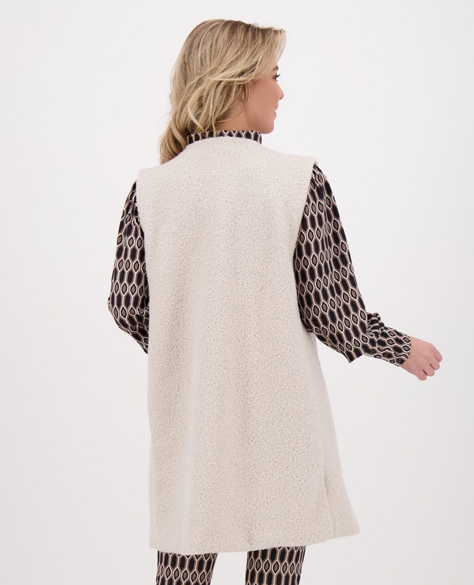 Je m'appelle Vesten Ecru / S/M/L Vest Teddy Bouclé | Ecru
