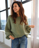 Je m'appelle Tops Olive / S/M Pull Chunky | Olive