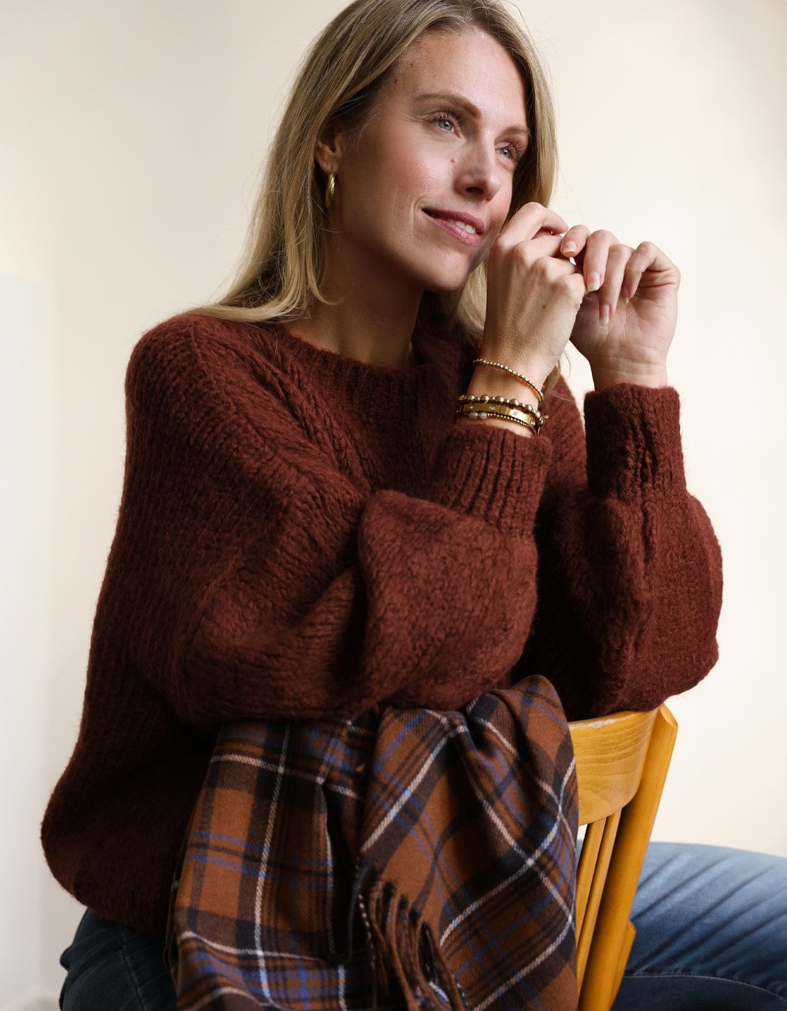 Je m'appelle Tops Brique / S/M Pull Chunky | Brique