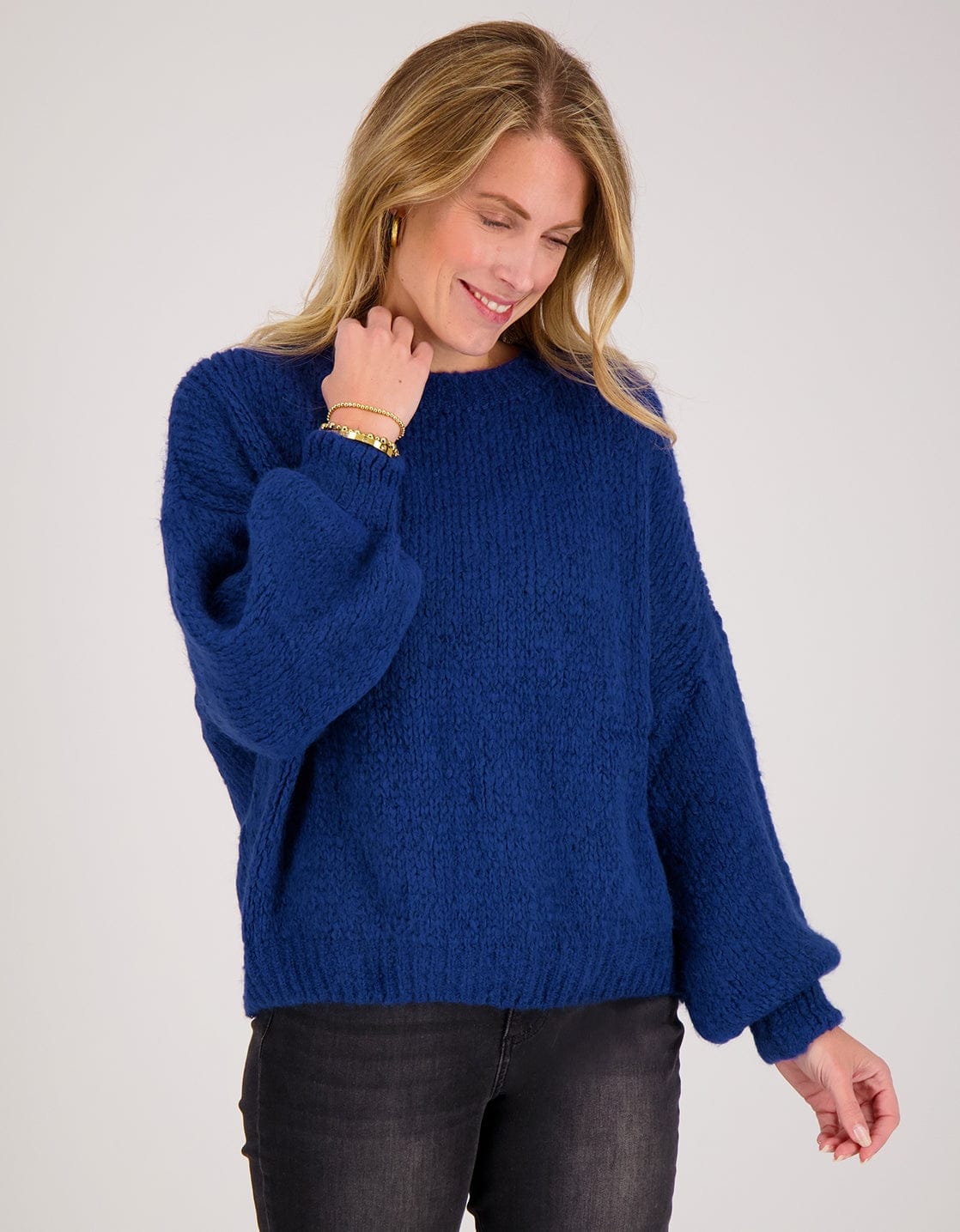 Je m'appelle Tops Pull Chunky | Kobaltblauw
