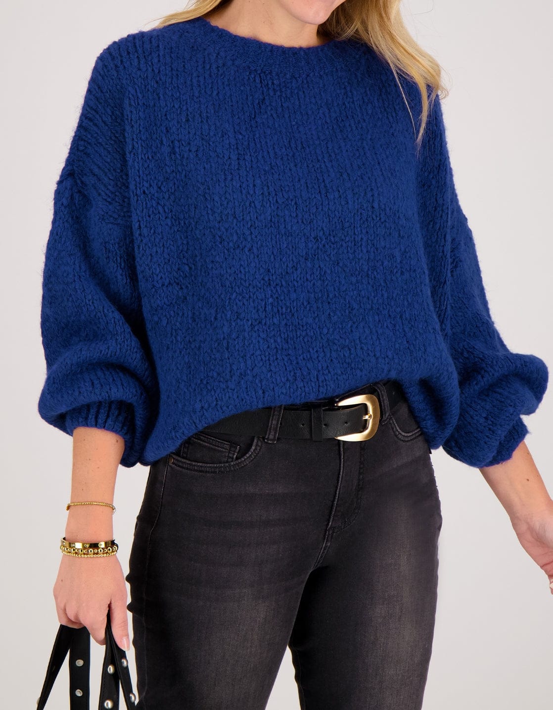 Je m'appelle Tops Pull Chunky | Kobaltblauw