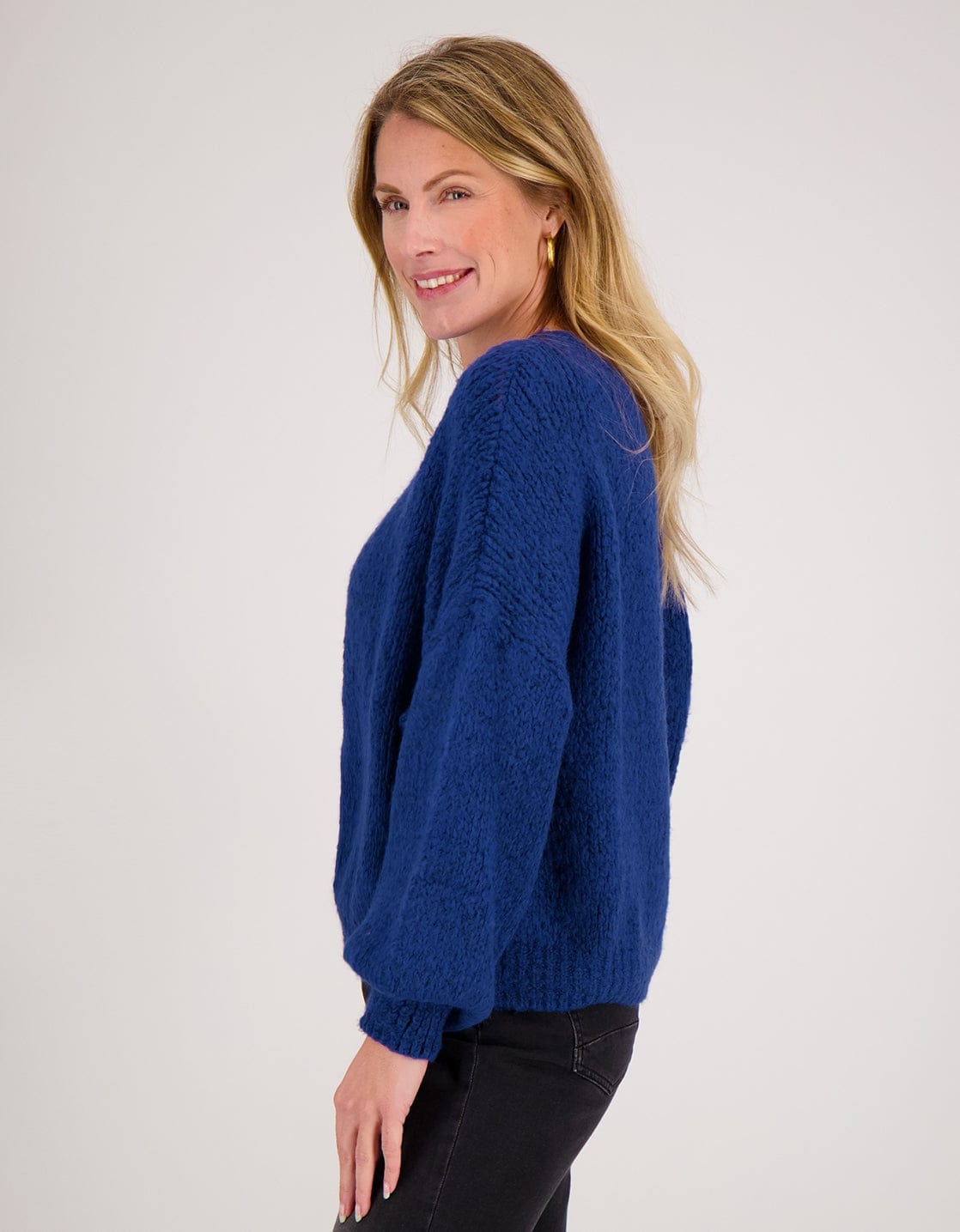 Je m'appelle Tops Pull Chunky | Kobaltblauw