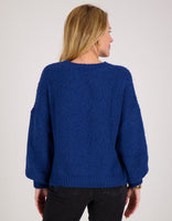 Je m'appelle Tops Pull Chunky | Kobaltblauw