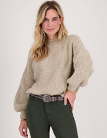 Je m'appelle Tops Pull Chunky | Light Taupe Melange
