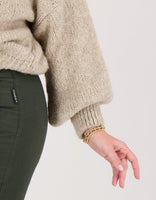 Je m'appelle Tops Pull Chunky | Light Taupe Melange