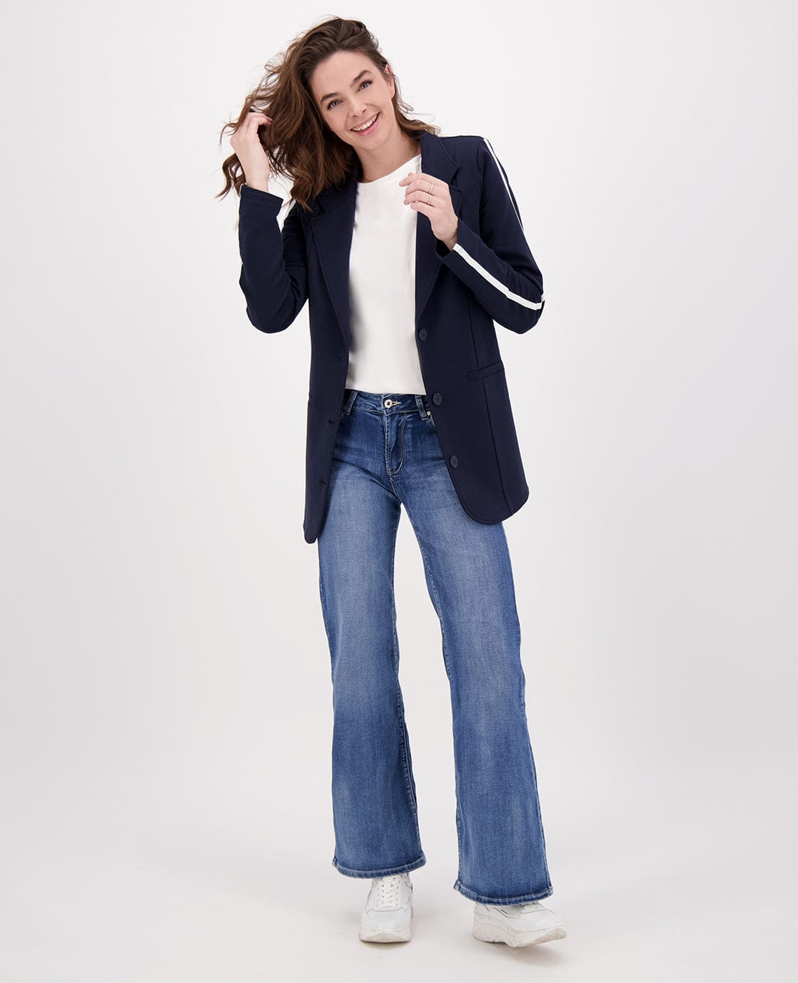 Je m'appelle Broeken Pant Flare Superstretch Denim | Dark Denim