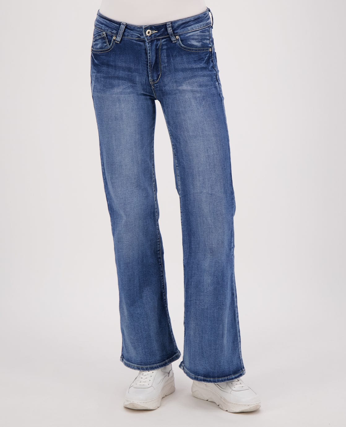 Je m'appelle Broeken Pant Flare Superstretch Denim | Dark Denim