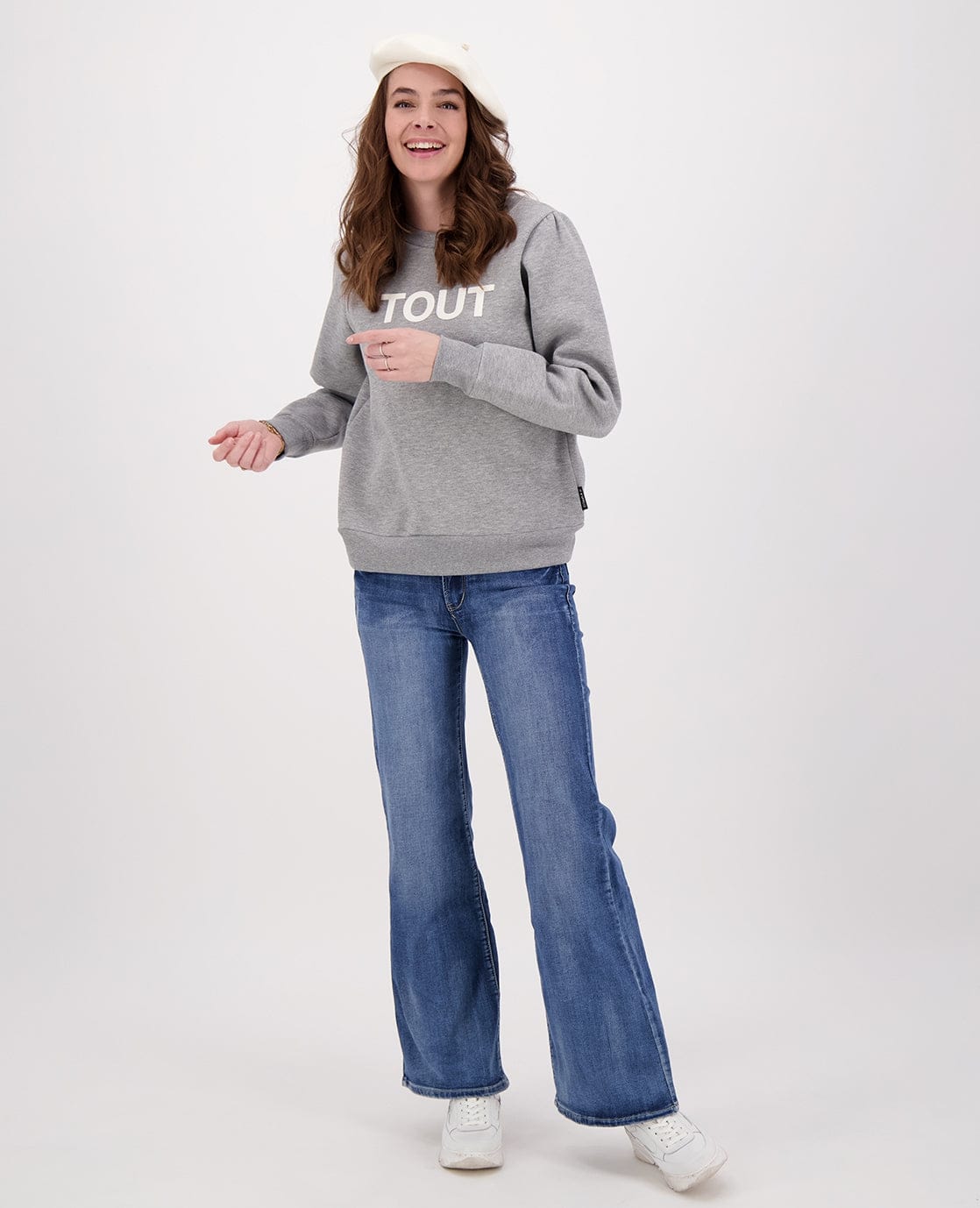 Je m'appelle Broeken Pant Flare Superstretch Denim | Dark Denim