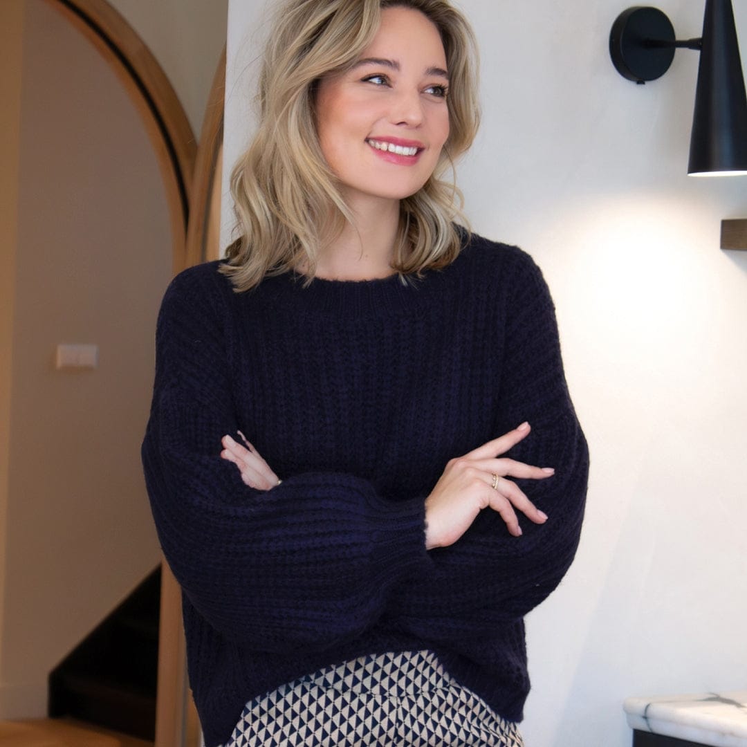 Je m'appelle Tops Donkerblauw / XS Pull Chuncky Knit | Donkerblauw