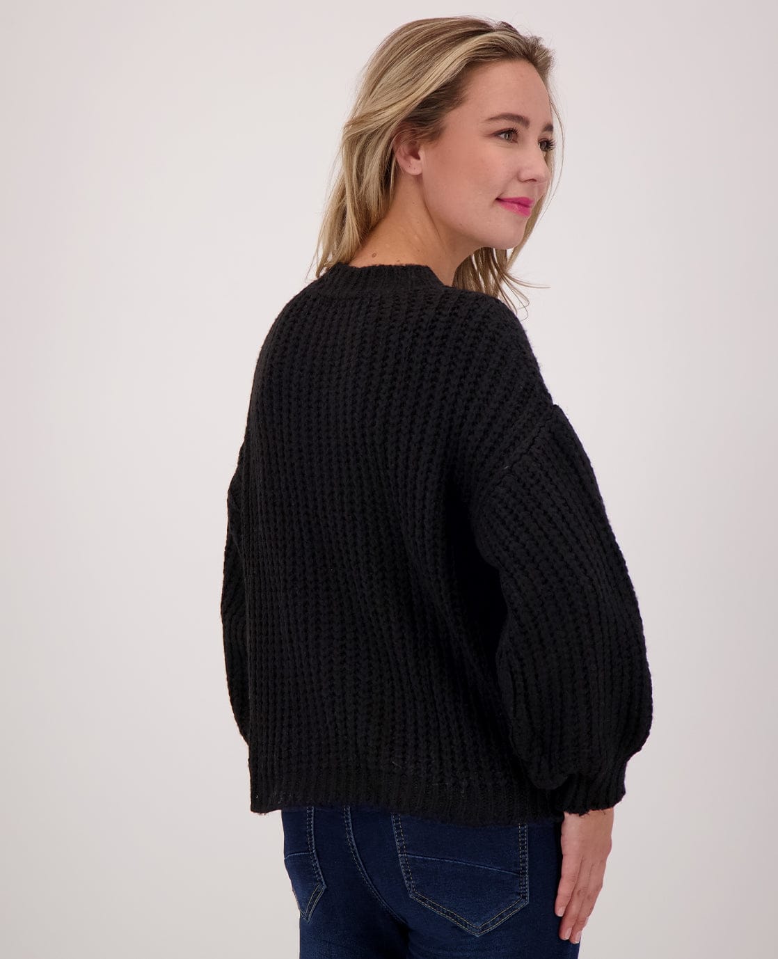 Je m'appelle Tops Pull Chuncky Knit | Zwart